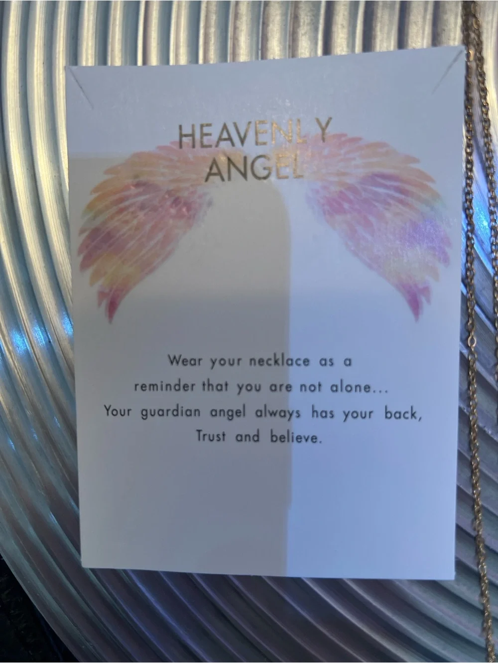 HEAVENLY GOLD TONE NECKLACE with HEAVENLY SPIRITUAL CARD
